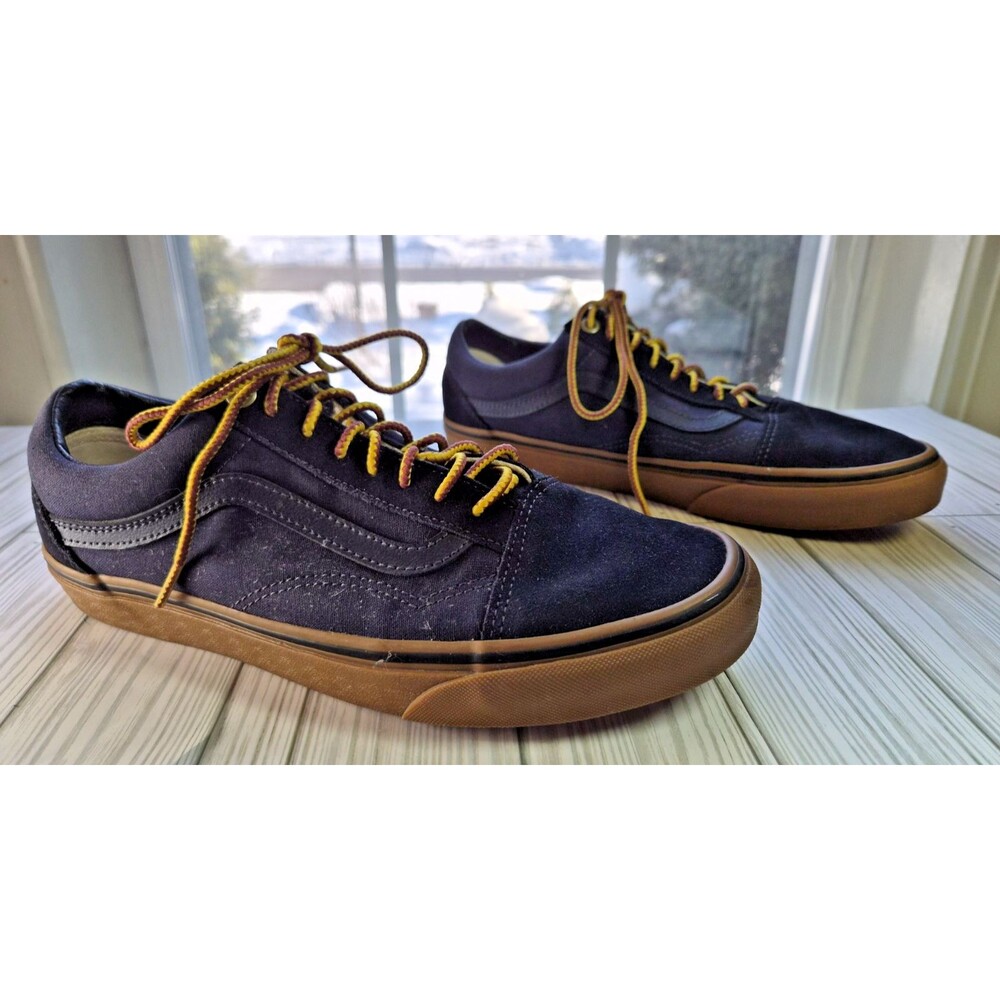 Vans Old Skool Gumshoe Black Suede Canvas Skateboard Shoes Sneakers Mens Sz 8.5